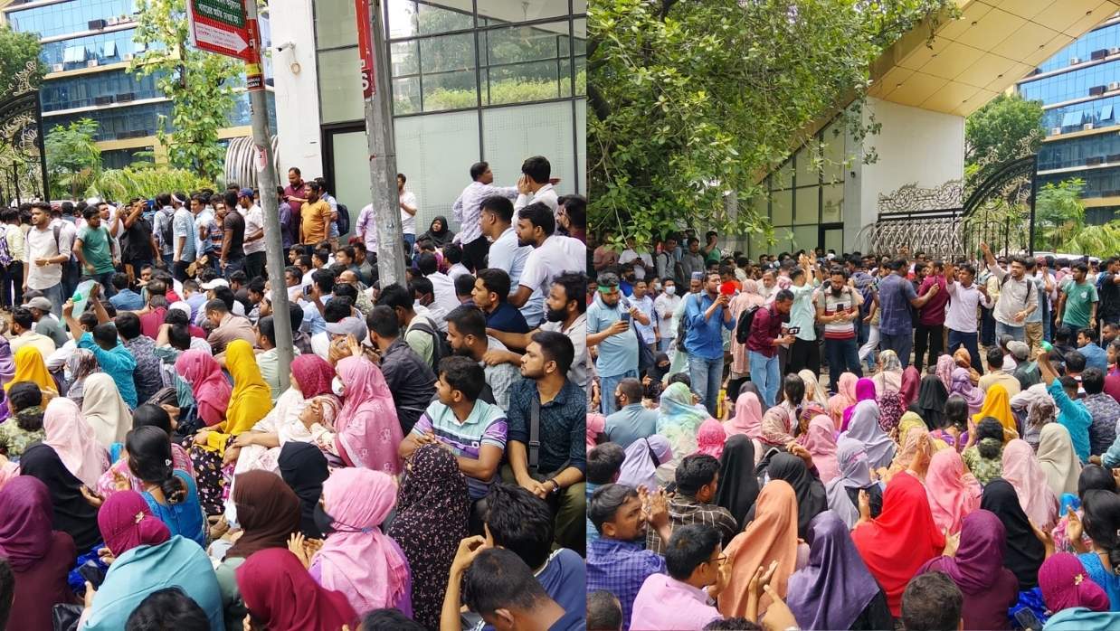 নিয়োগের দাবিতে এবার প্রাথমিক শিক্ষা অধিদপ্তরের সামনে চাকরিপ্রত্যাশীদের অবস্থান
